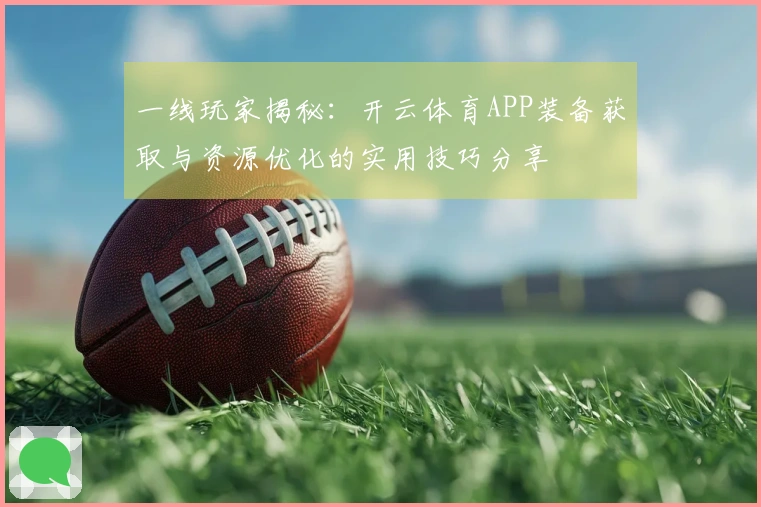 一线玩家揭秘：开云体育APP装备获取与资源优化的实用技巧分享